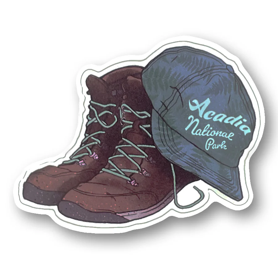 Acadia National Park Boots & Hat Decal