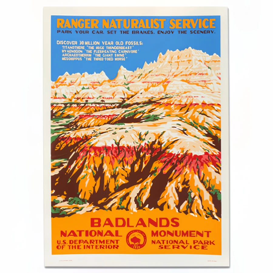 Badlands National Park WPA Travel Poster