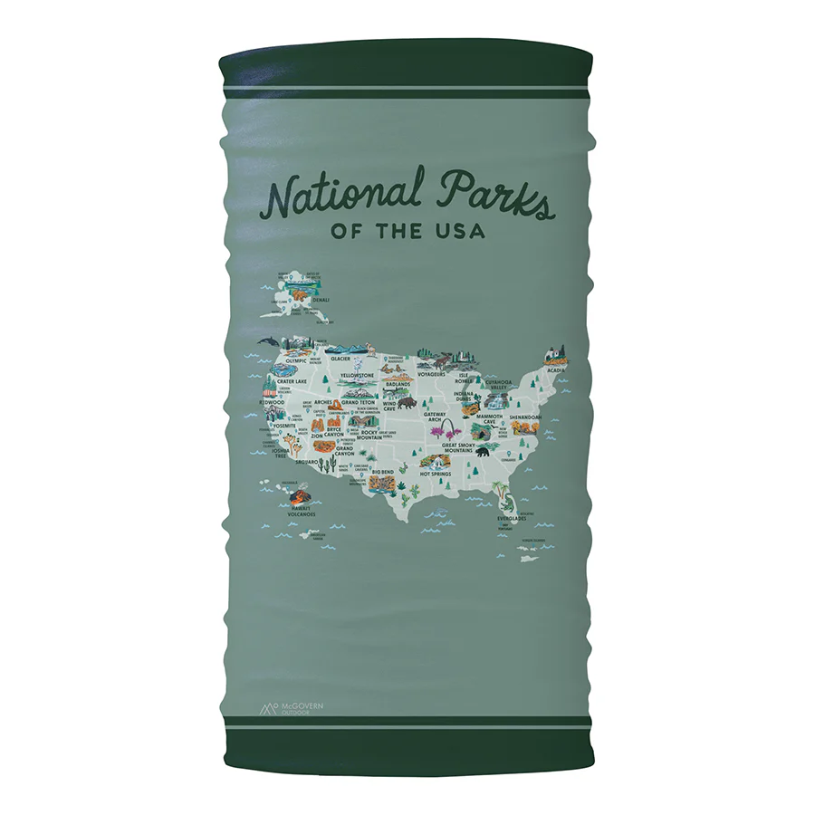 National Parks of The Usa Illustrated Map Bana