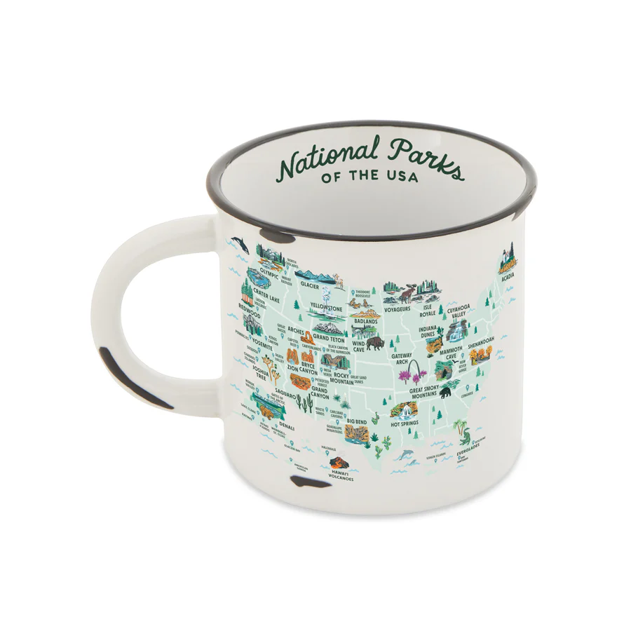 National Parks of the USA Illustrated Map Camp Mug