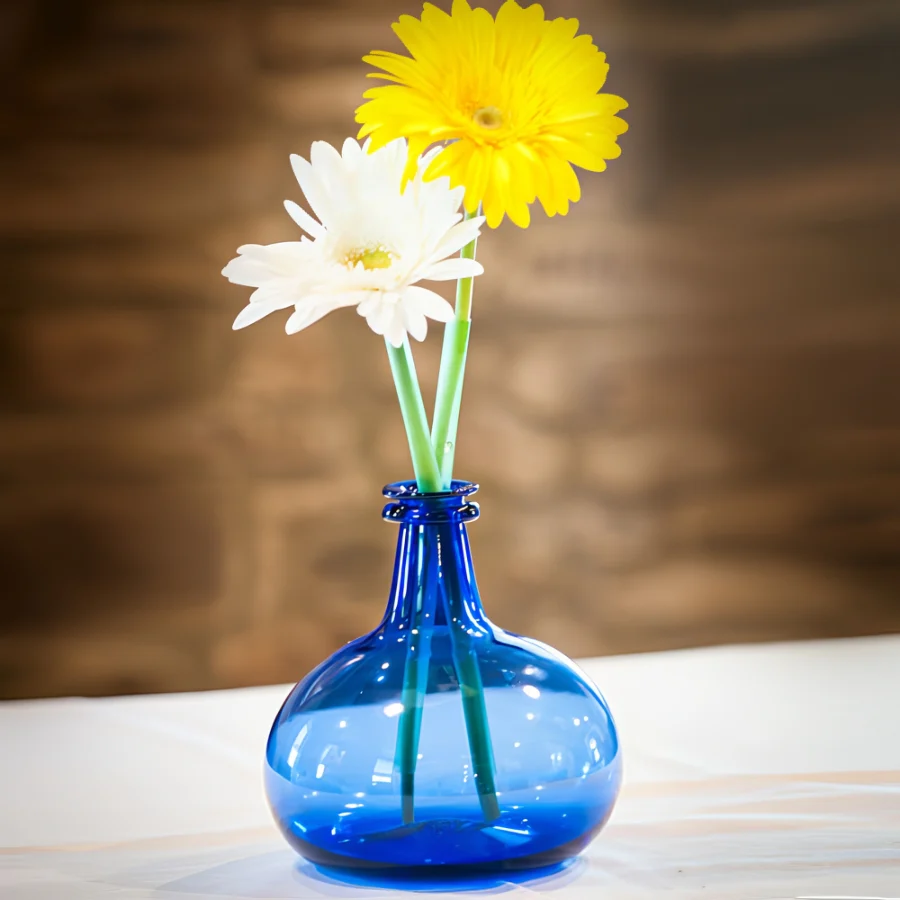 Cobalt Glass Onion Bottle - Image 2