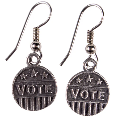 Pewter ''VOTE'' Earrings