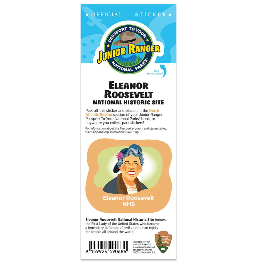 Eleanor Roosevelt NHS Passport Junior Ranger Single Sticker