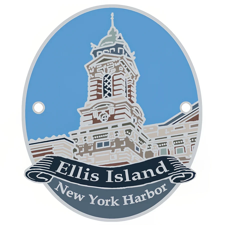 Ellis Island Hiking Stick Medallion