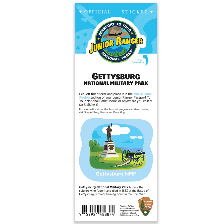 Gettysburg NMP Passport Junior Ranger Single Sticker