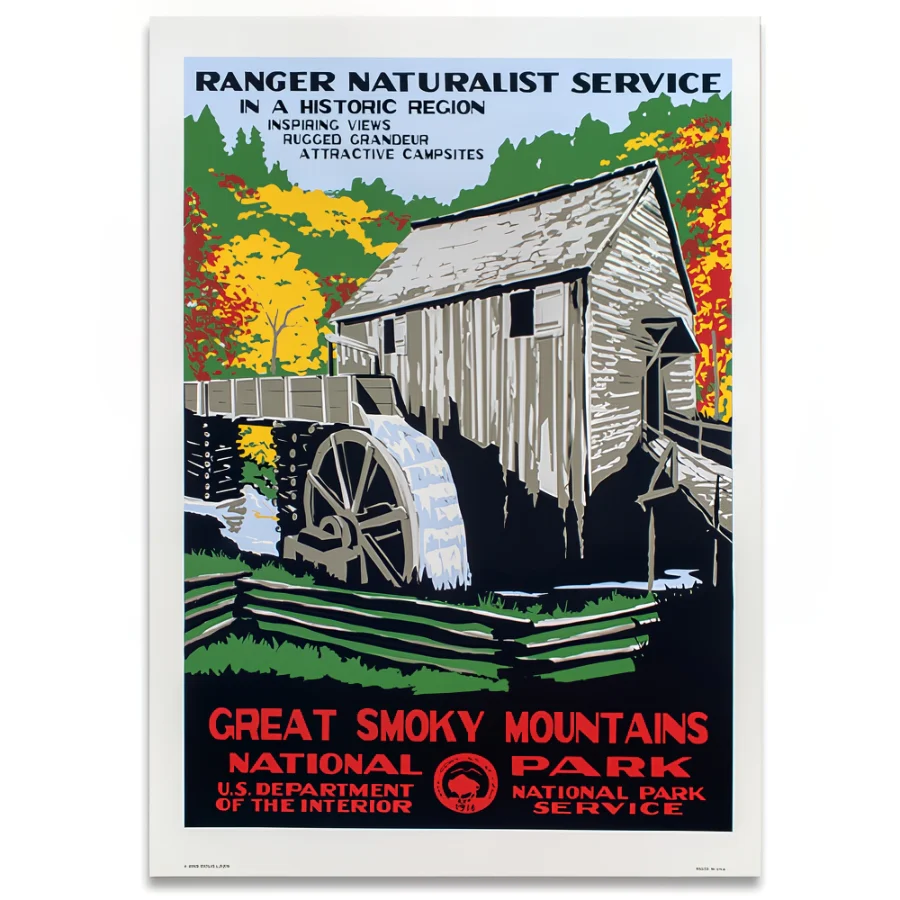 Great Smoky Mountains WPA Poster - John Cable Grist Mill