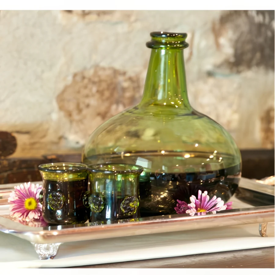 Green Glass Onion Bottle - Image 2