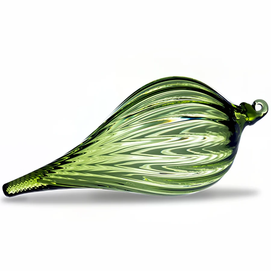 Green Glass Teardrop Ornament