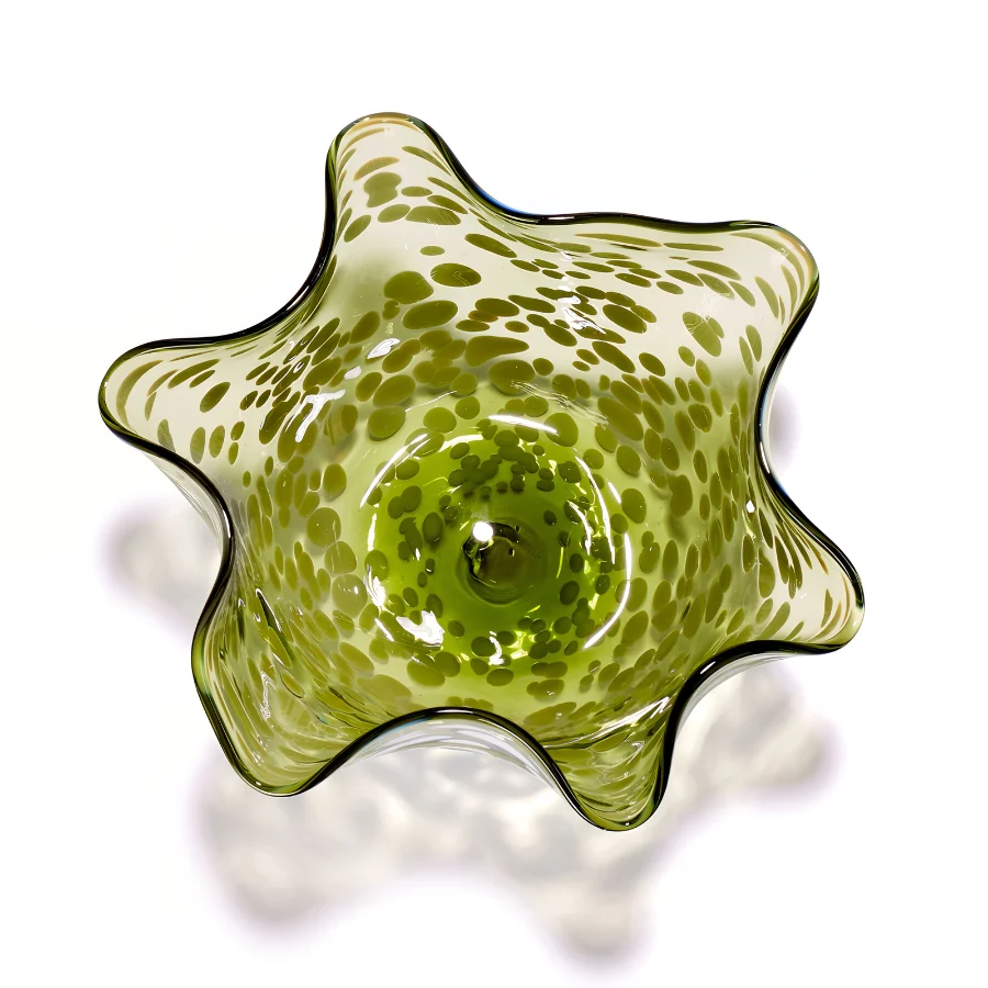 Green Speckled Wavy Bowl - Image 2