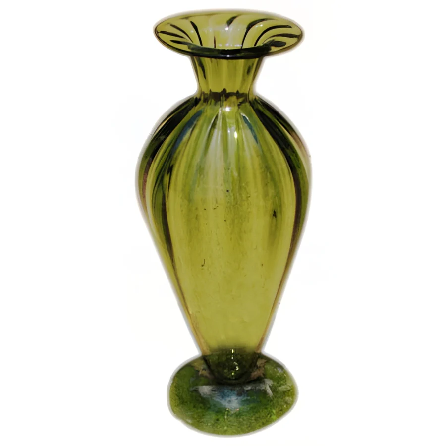 Handblown Green Amphora Vase