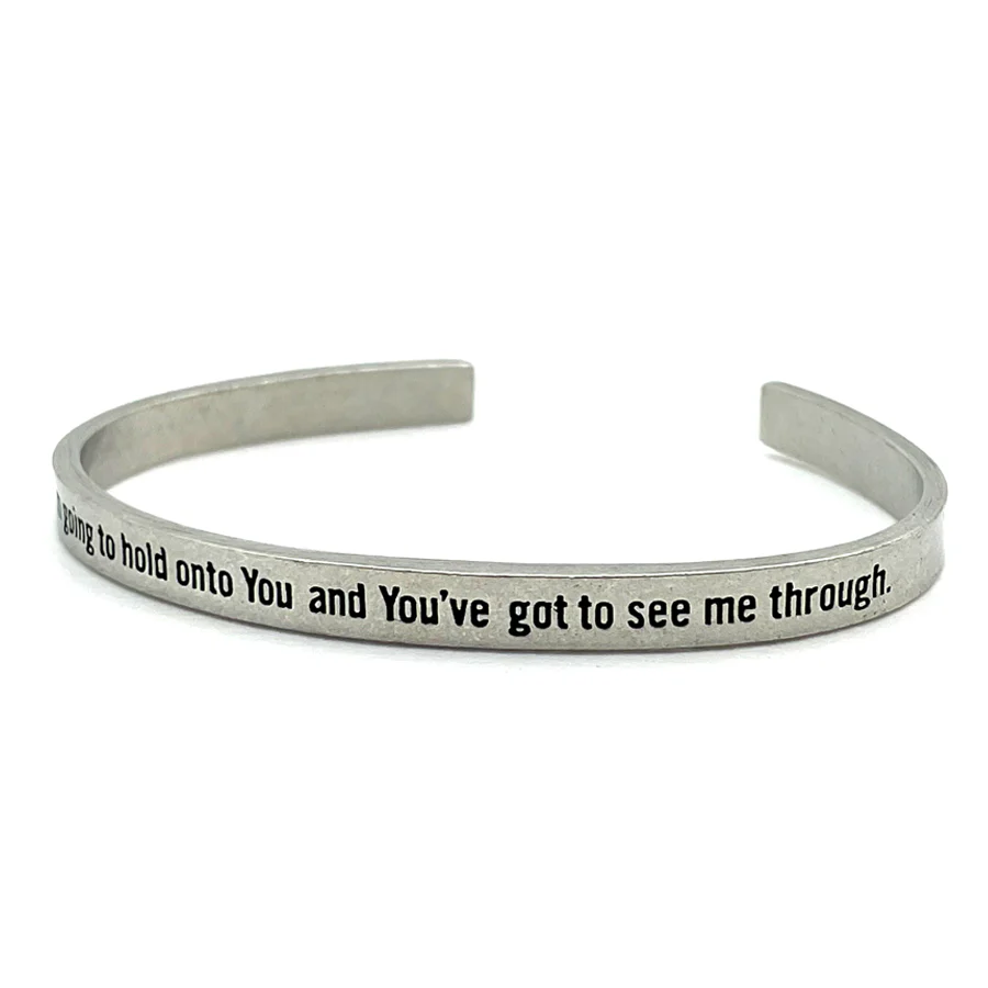 Harriet Tubman “Hold On” Inspirational Cuff Bracelet - Image 3