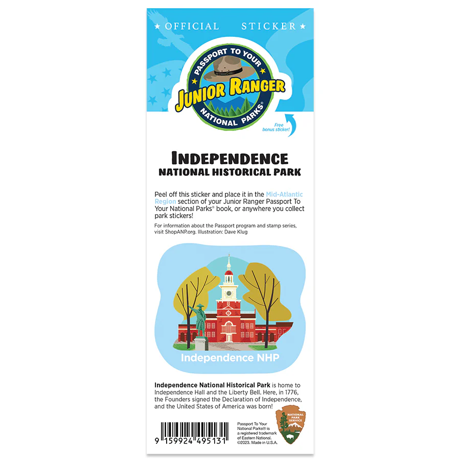 Independence NHP Passport Junior Ranger Single Sticker