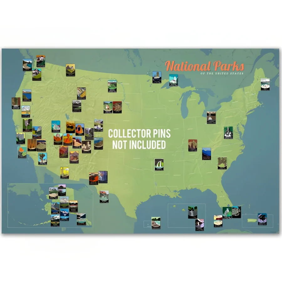 Natural Earth National Parks Collector Pins Map