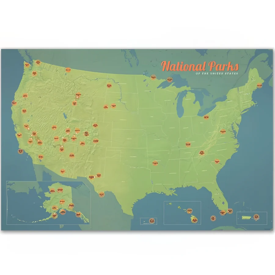 Natural Earth National Parks Collector Pins Map - Image 2