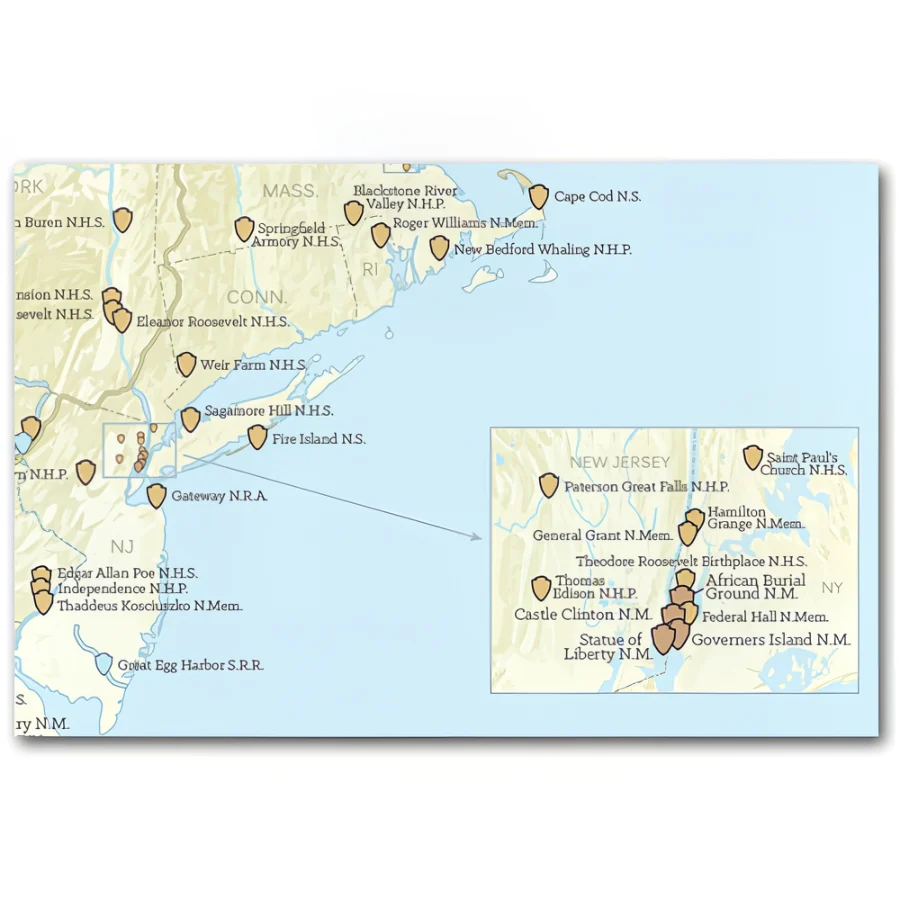 National Park System Units Map - Beige & Light Blue 24X36 - Image 2