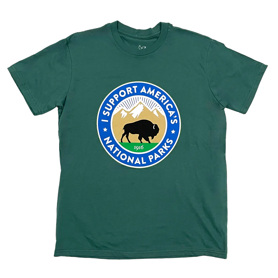 Park Supporter Bison T-Shirt - Evergreen