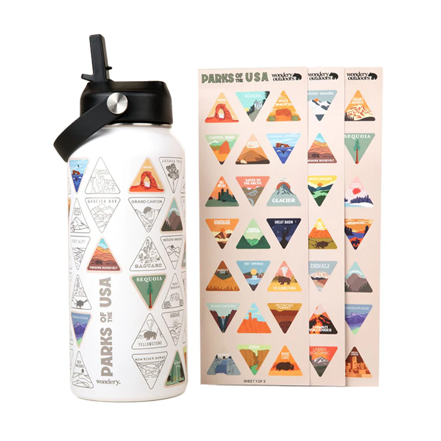 Parks of the USA Bucket List Bottle - White