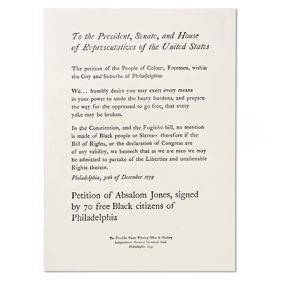 Petition of Reverend Absalom Jones Print