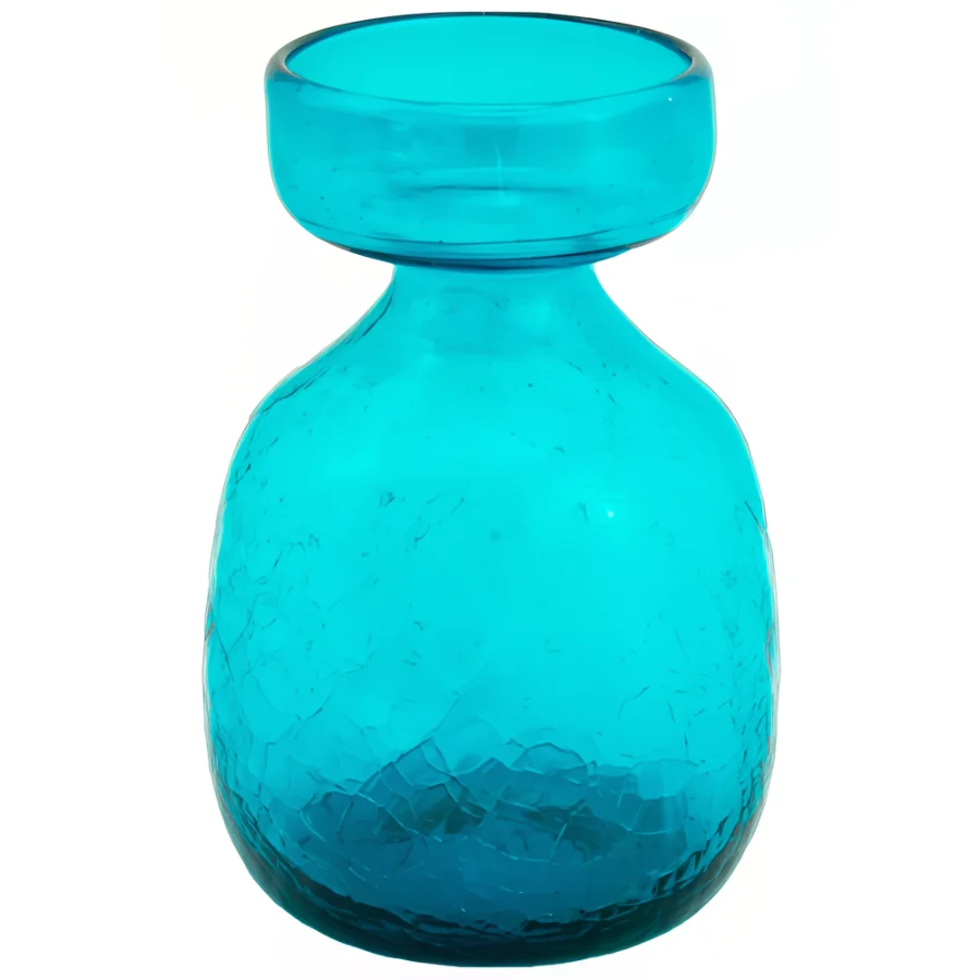 Teal Crackled Glass Bulb Forcer