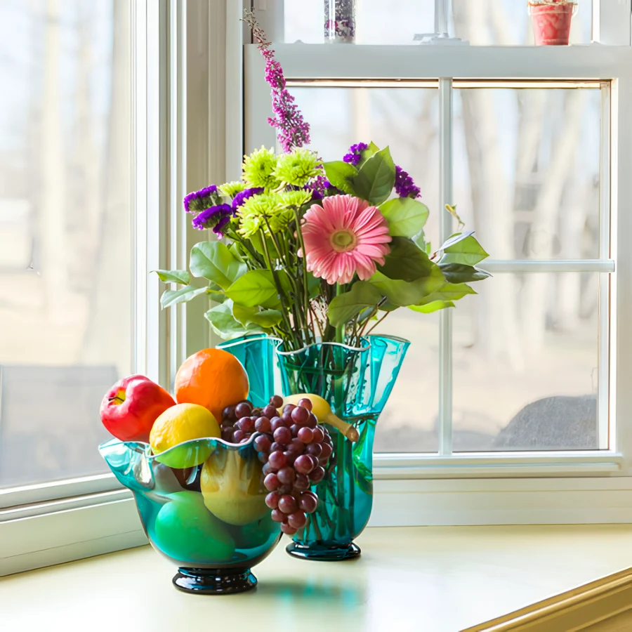 Teal Wave Vase - Image 2