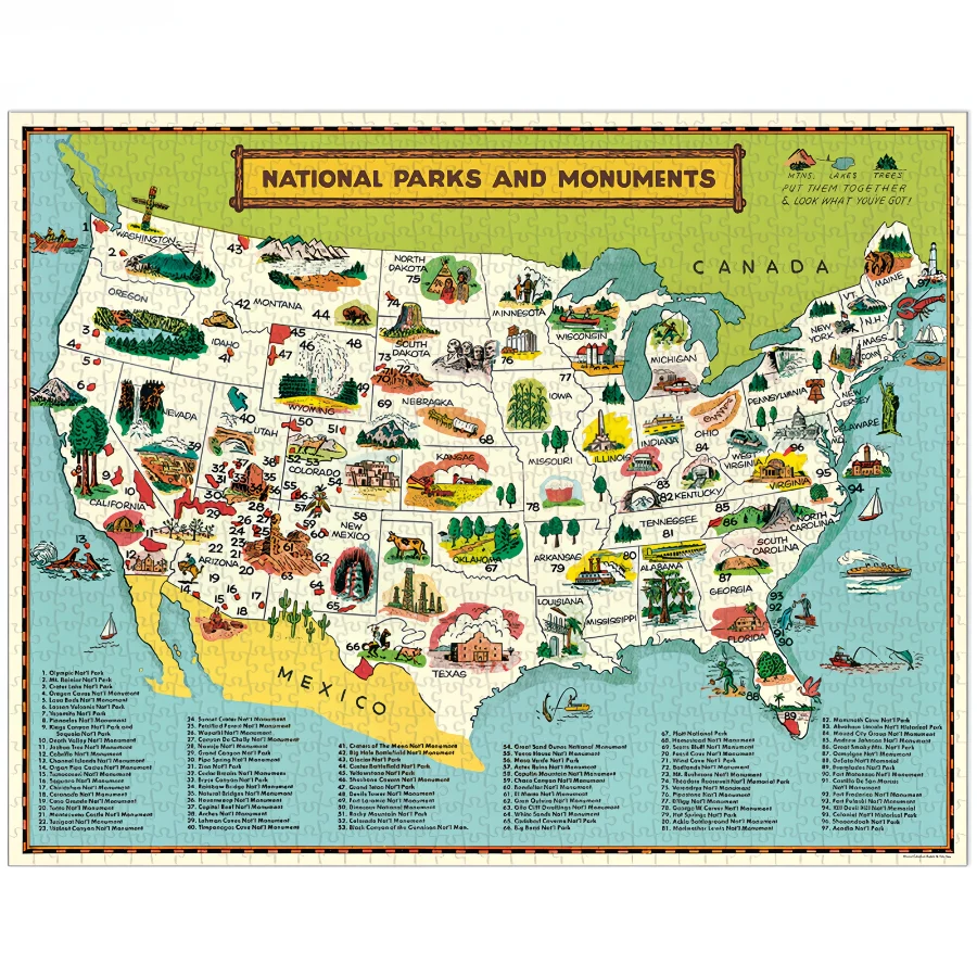 Vintage National Parks Map Puzzle - Image 2