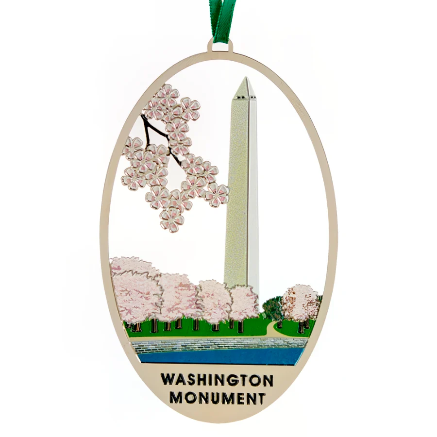 Washington Monument Cherry Blossom Ornament