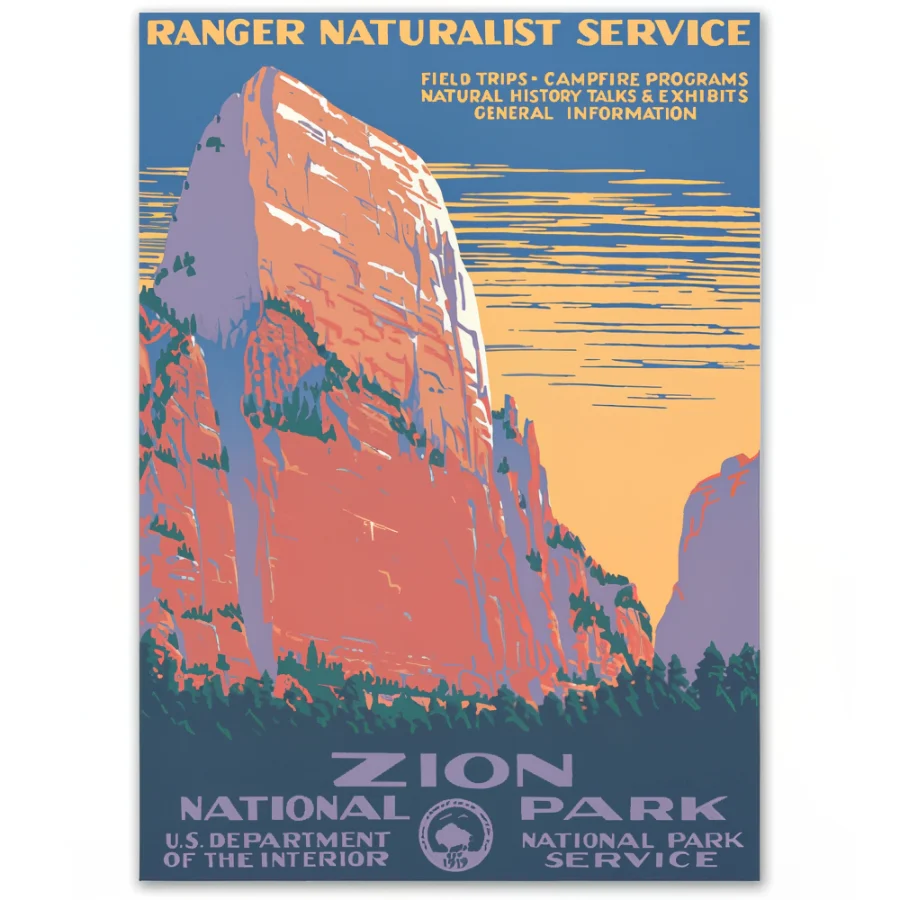 Zion National Park WPA Travel Poster